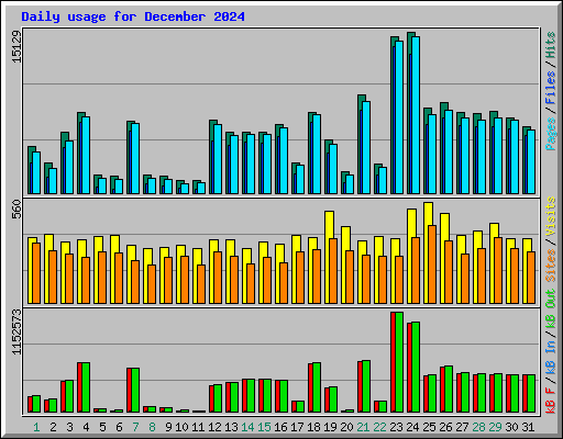 Daily usage for December 2024