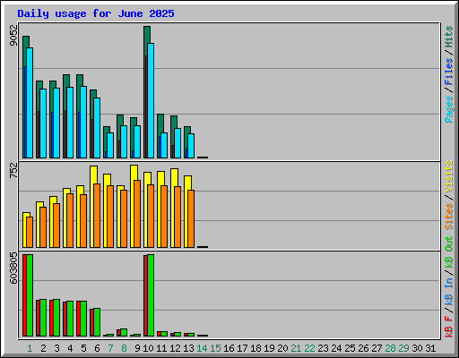 Daily usage for June 2025