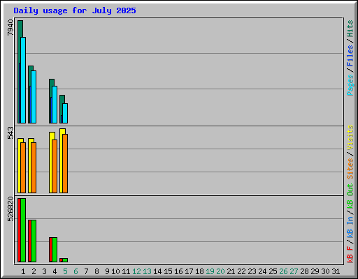 Daily usage for July 2025