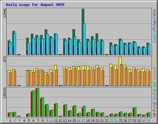 Daily usage for August 2025