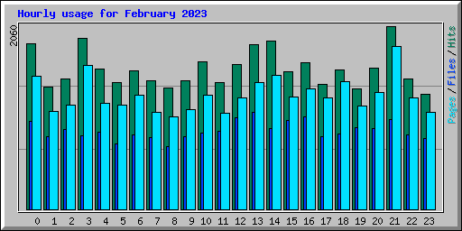 Hourly usage for February 2023
