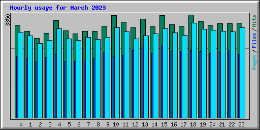Hourly usage for March 2023