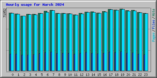 Hourly usage for March 2024
