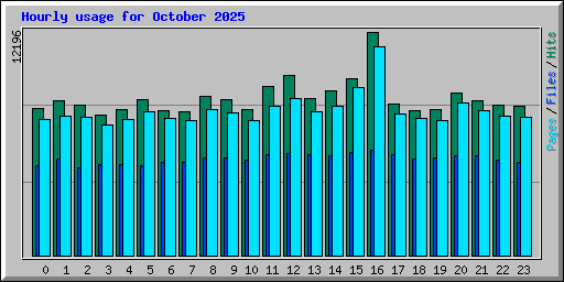 Hourly usage for October 2025